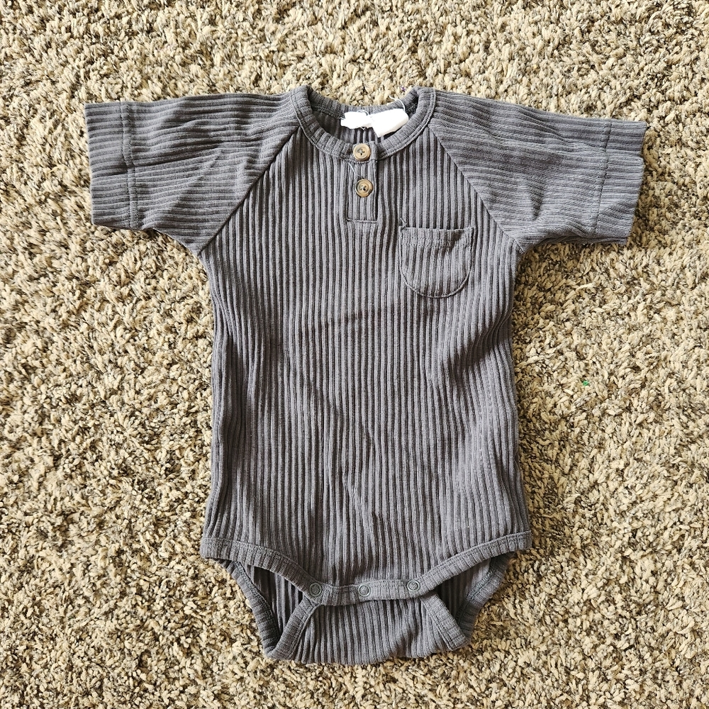 Jamie Kay Gray Ribbed Onesie